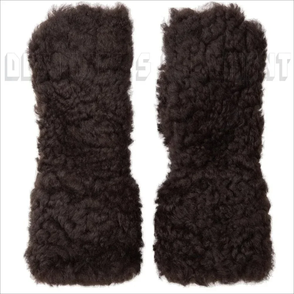 BOTTEGA VENETA size 9 brown TEDDY Shearling and Lambskin cashmere lined Gloves